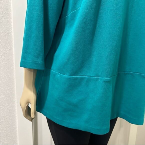 J. Jill Women’s Size 4X Ponte Green Top Has Pockets Minimalist Relaxed Boxy Fit - Picture 7 of 9